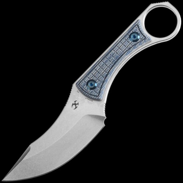 Kansept Niko - Blue Micarta Frag Pattern Handle (3.54" D2 Blade )