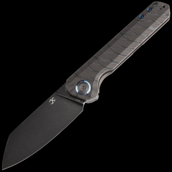 Kansept Bulldozer Tiger Stripe Flamed Titanium Handle (3.56" CPM-20CV Blade)