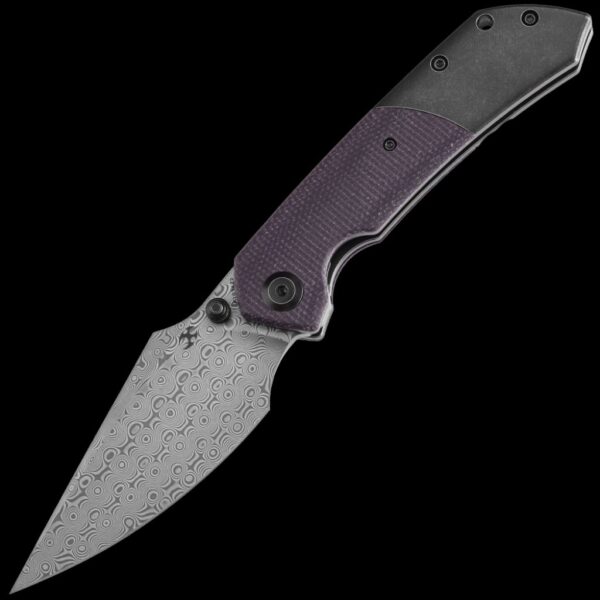 Kansept Fenrir - 3.48''Damascus/Purple Micarta