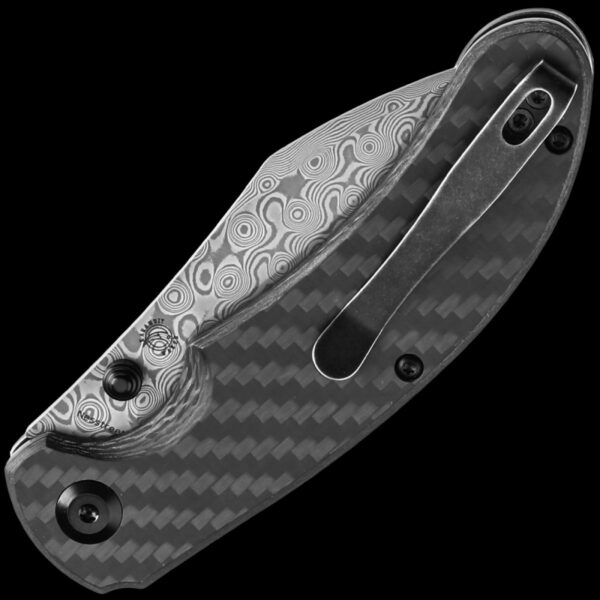 Kansept Nesstreet Button Lock - Damascus/Carbon Fiber - Image 2