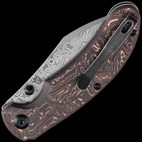 Kansept Nesstreet Button Lock - Damascus/Copper Carbon Fiber - Image 2