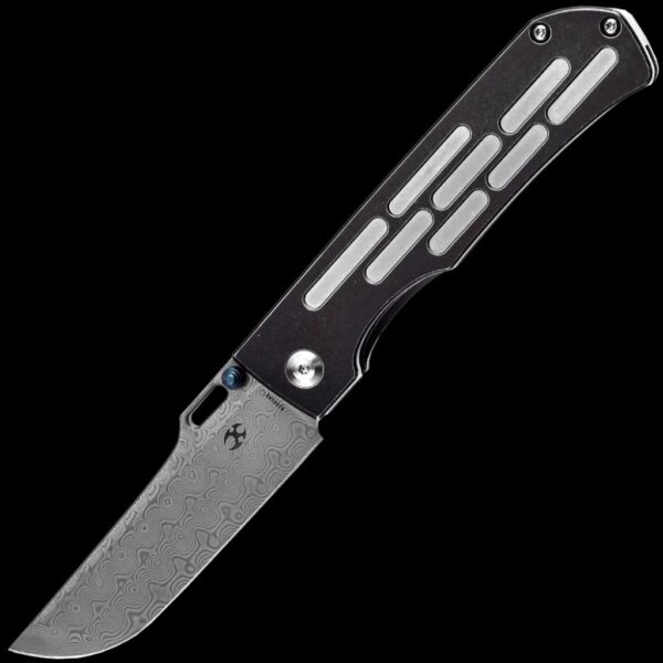Kansept Reedus - Damascus/Black Titanium Handle