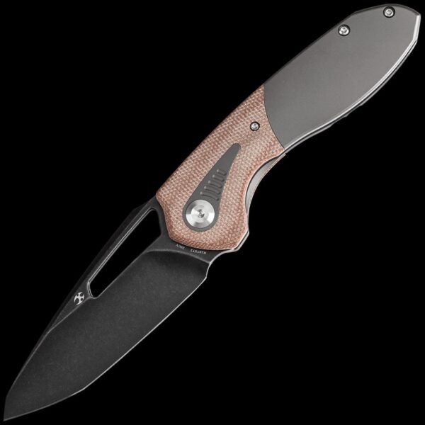 Kansept Thoth - Anodized Titanium/Brown Micarta