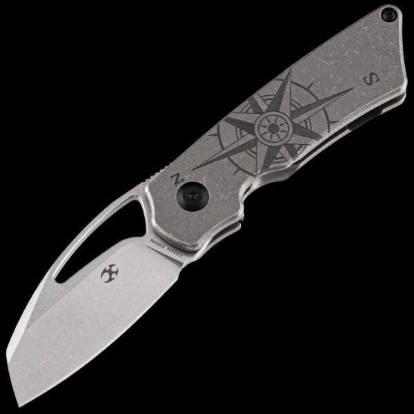 Kansept Goblin - Bronzed Titanium Handle with Compass Print