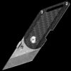 Kansept Dash Folding Kiridashi Knife Damascus Twill Carbon Fiber