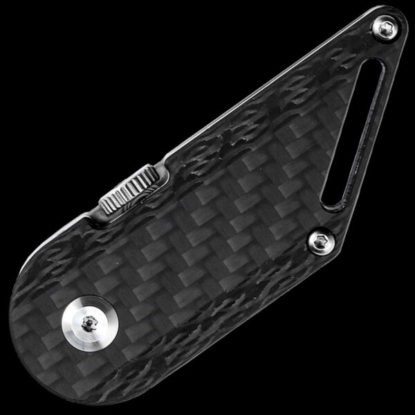 Kansept Dash Folding Kiridashi Knife Damascus Twill Carbon Fiber - Image 2