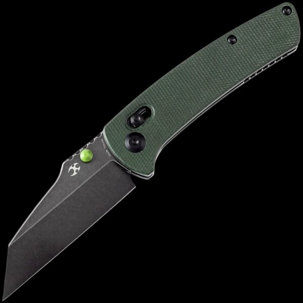 Kansept Main Street Crossbar Lock Knife/Green Micarta Handle