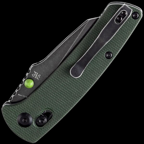 Kansept Main Street Crossbar Lock Knife/Green Micarta Handle - Image 2