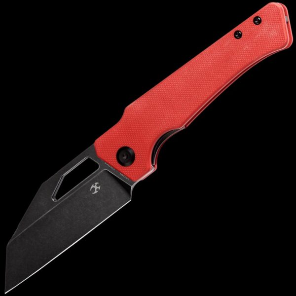 Kansept Egress - Black Stonewashed 14C28N Red G-10 Handle