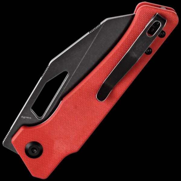 Kansept Egress - Black Stonewashed 14C28N Red G-10 Handle - Image 2