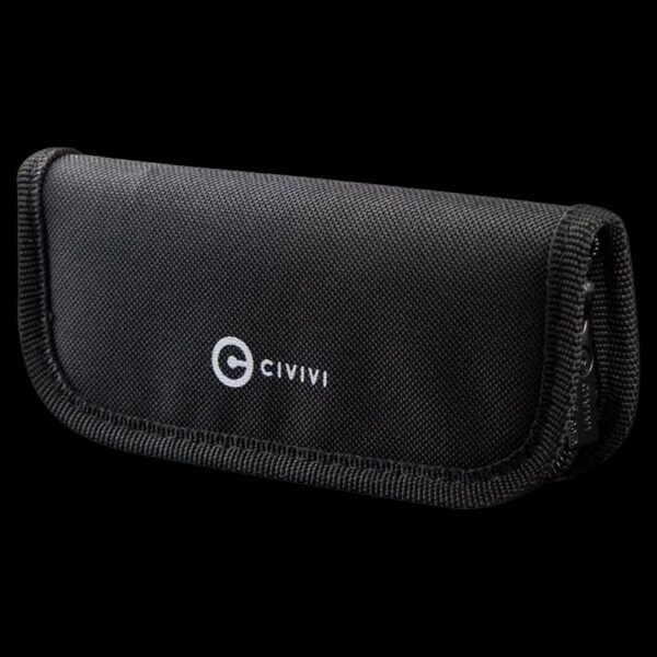 Civivi Black Nylon Knife Zippered Pouch With Polishing Cloth And Stickers
