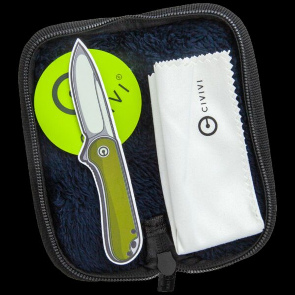 Civivi Black Nylon Knife Zippered Pouch With Polishing Cloth And Stickers - Image 3