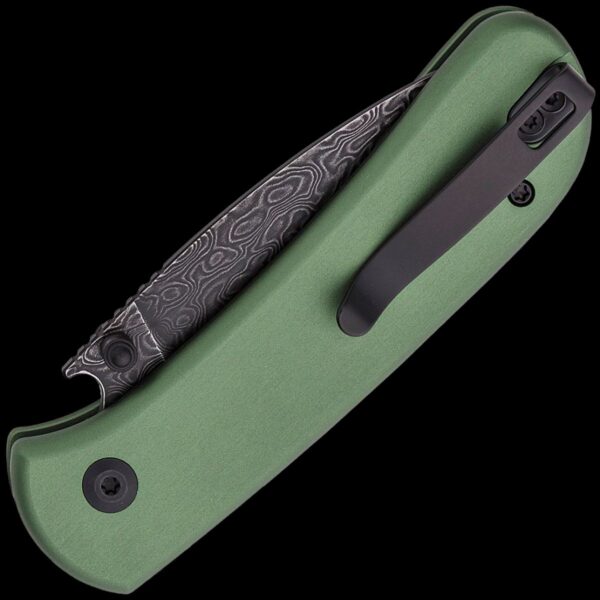 Civivi Qubit 2.98" Damascus/Green Aluminium - Image 2