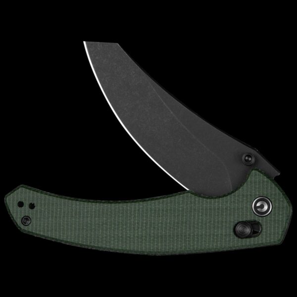 Civivi Sixgill 3.41" Nitro-V - Green Canvas Micarta Handle - Image 3