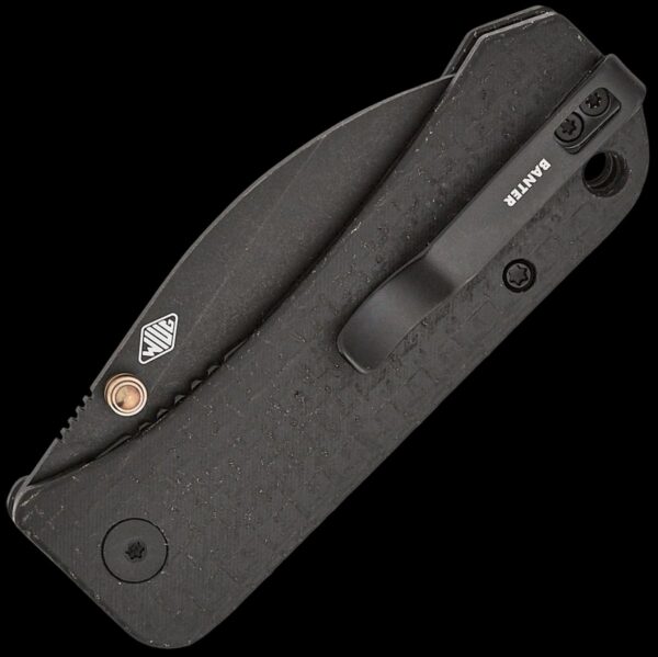 We Knife Banter Wharncliffe - Black Burlap Micarta - Image 2