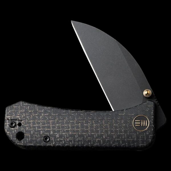 We Knife Banter Wharncliffe - Black Burlap Micarta - Image 3