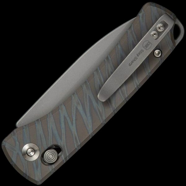 We Knife Nightblade Crossbar Lock Knife - Tiger Stripe Flamed Titanium - Image 2