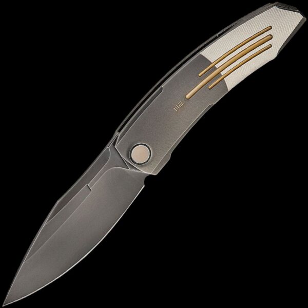 We Knife Sine Wave - 3.98" Polished Grey/Satin Titanium Handle