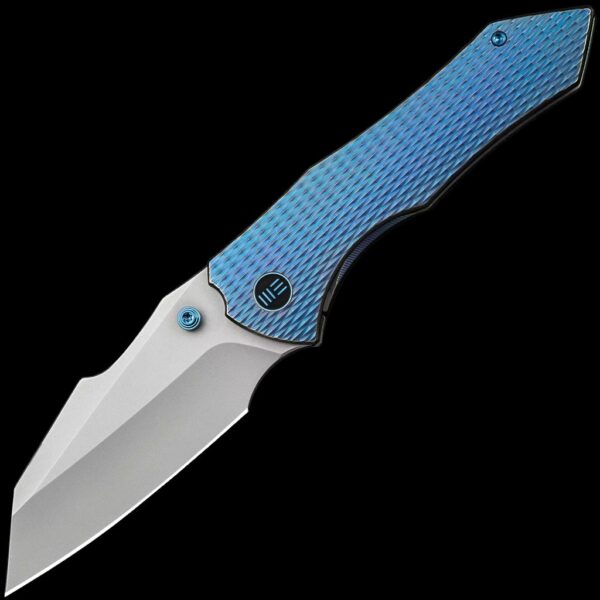 We Knife High-Fin XL Blue Titanium/Stonewashed CPM 20CV