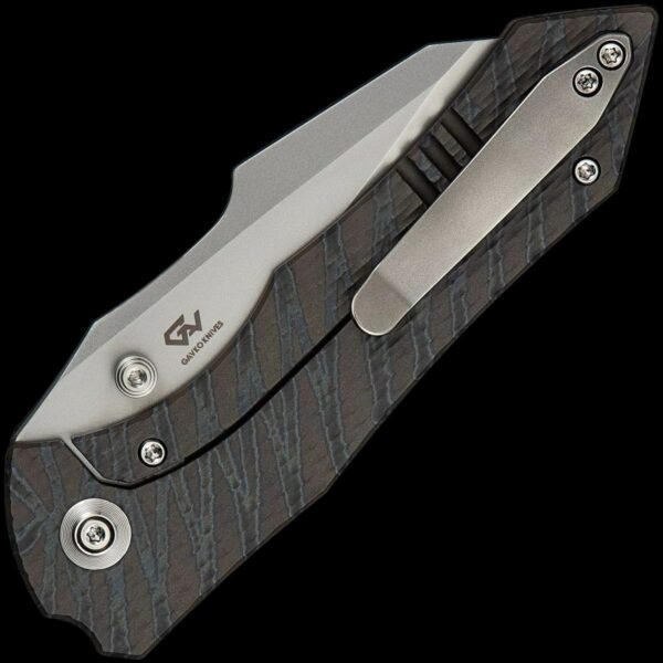 We Knife High-Fin XL Tiger Strip Titanium/Bead Blasted CPM 20CV - Image 2