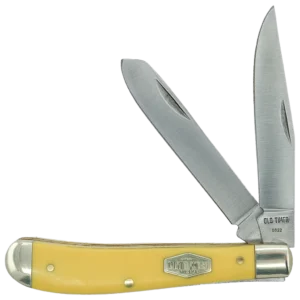 Old Timer Gunstock Trapper 3 7/8" 2 Blade Yellow Handle