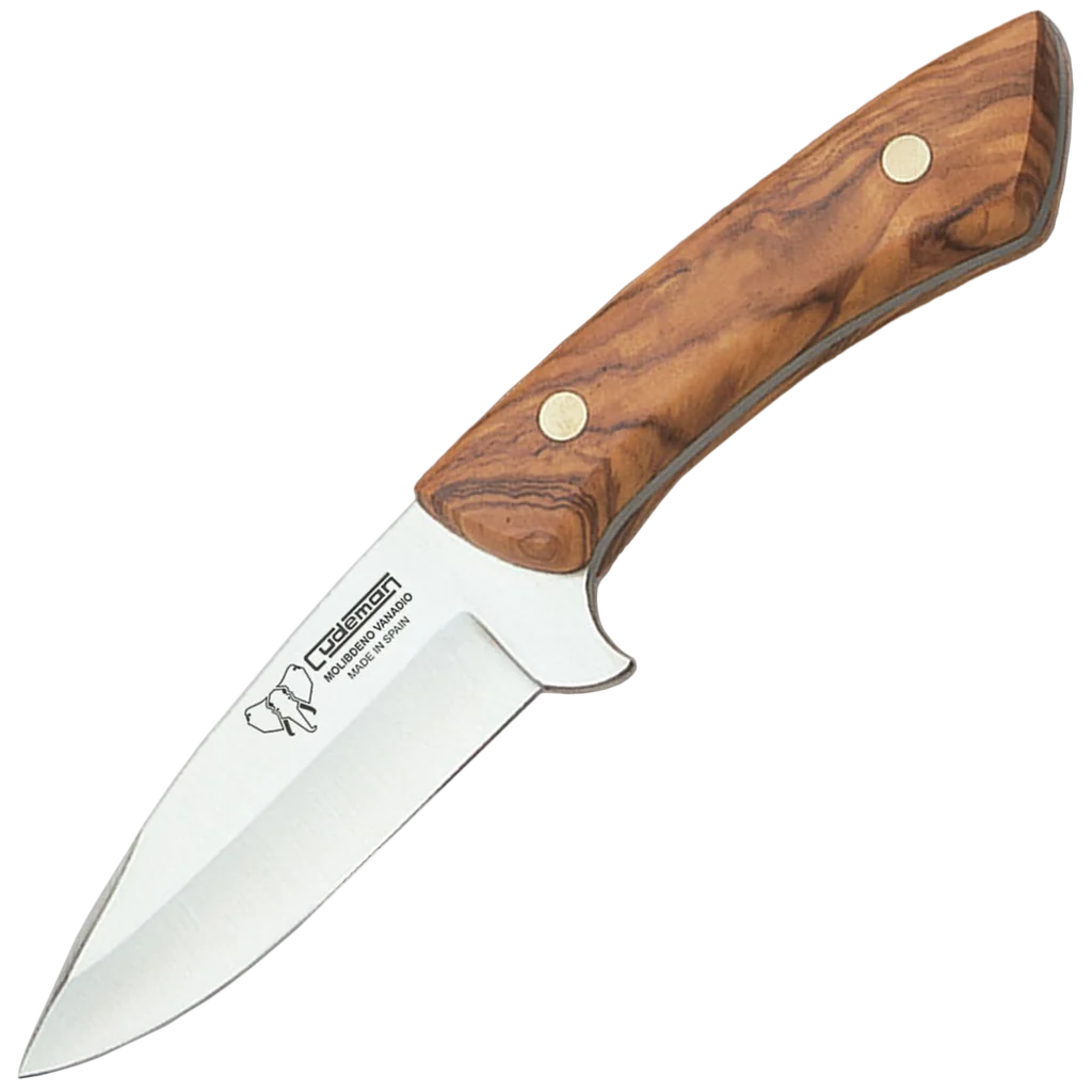 Cudeman Olive Wood Handle Skinner with Leather Sheath
