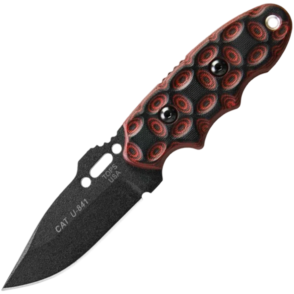 TOPS CAT #200 Hunter,Black Blade with Red/Black Rocky Mnt Handles