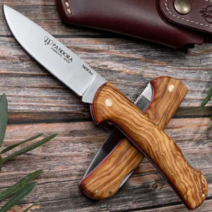 Alternative view of Cudeman Pandora Olive Wood with sheath
