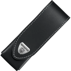 Victorinox Black Leather Belt Pouch with Hook-and-Loop Fastener
