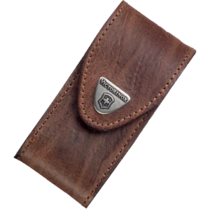 Victorinox Brown Leather Belt Pouch with Hook-and-Loop Fastener