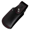 Cudeman Small Black Leather Sheath - Red stitching