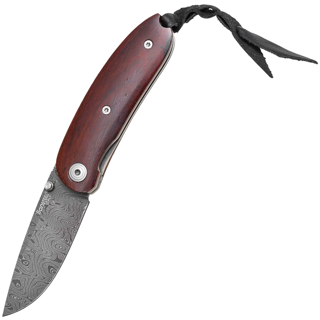 lionSTEEL Mini Damascus Heinsgringla Santos wood handle, wood box