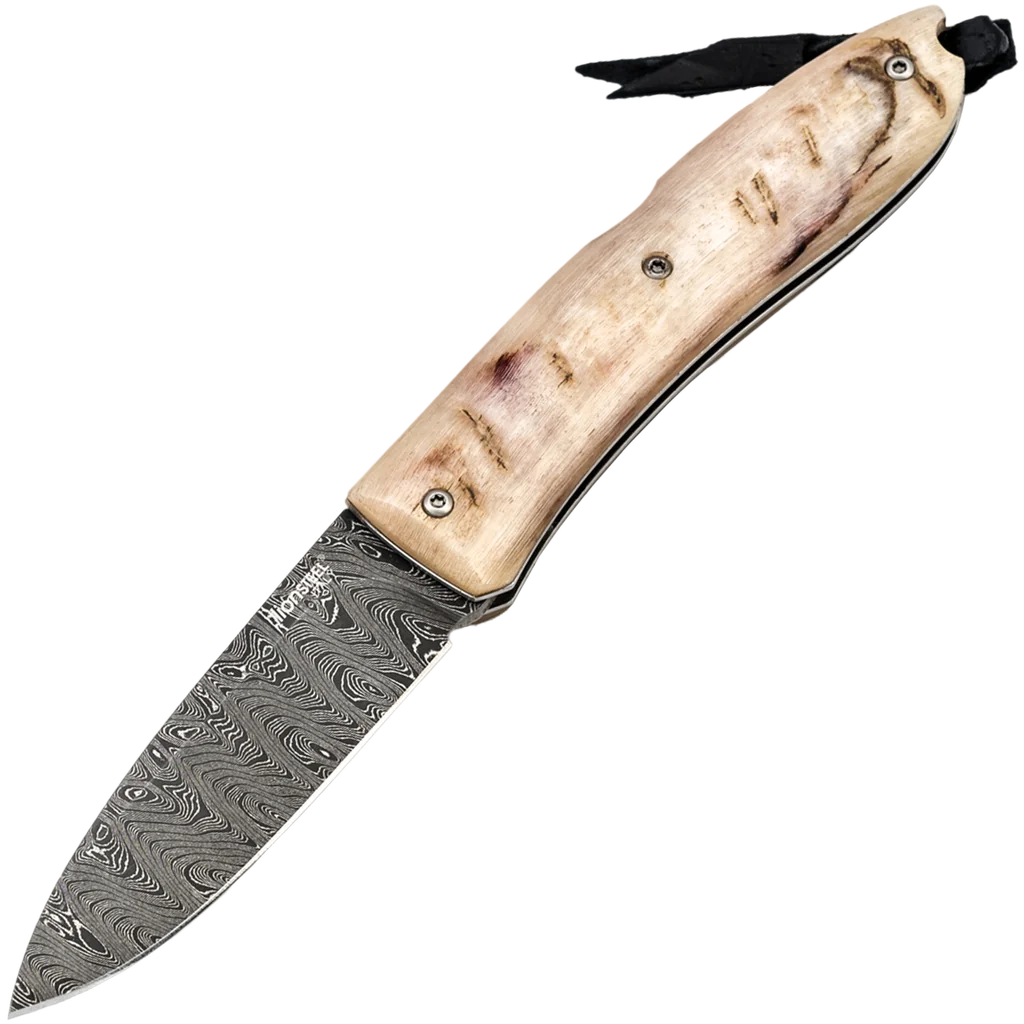lionSTEEL Opera Damascus Heinsgringla Ram Handle, wood box