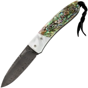 lionSTEEL Opera Damascus Heinsgringla Mother of Pearl Handle, wood box