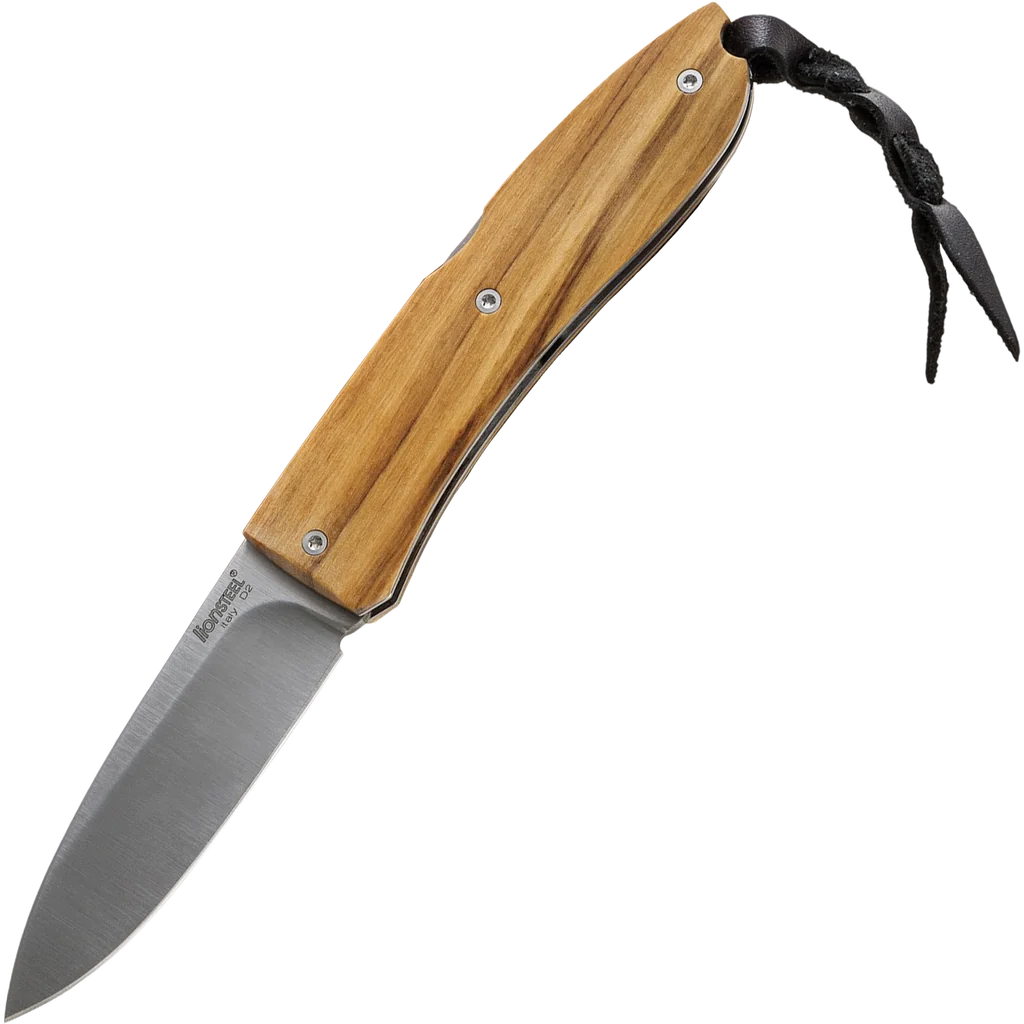 lionSTEEL Opera - Satin D2 / Olive Wood Handle w/Sheath
