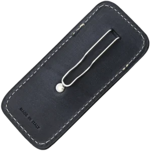 Alternative view of lionSTEEL Leather vertical sheath with CLIP - BLUE Color