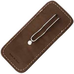 Alternative view of lionSTEEL Leather vertical sheath with CLIP - BROWN Color