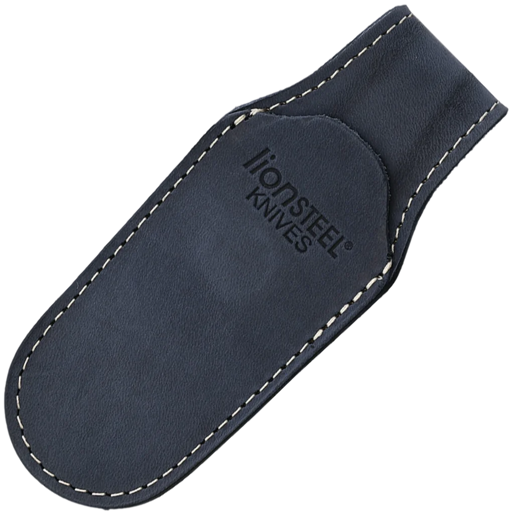 lionSTEEL Leather vertical sheath with MAGNET- BLUE Color