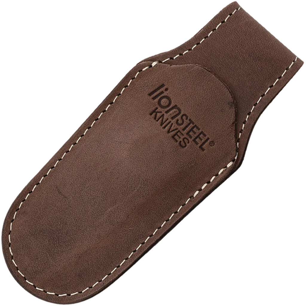 lionSTEEL Leather vertical sheath with MAGNET - BROWN Color