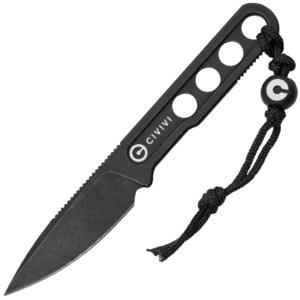 Civivi Circulus Fixed Blade Neck Knife (2" Black Stonewash)