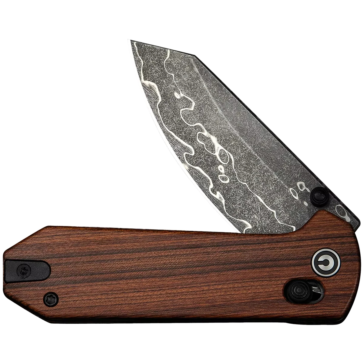 Civivi Yonder 2.88" Damascus/ Guibourtia Wood - Image 3