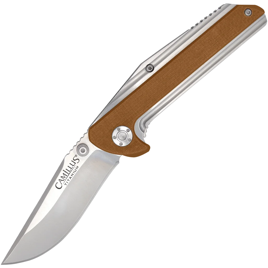Camillus Sevens 7" Titanium Nitride Bonded Folding Knife, Coyote Brown