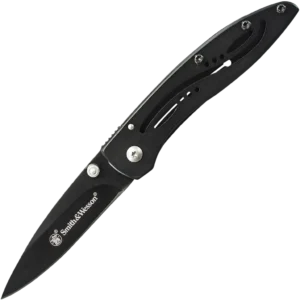 Smith & Wesson 3" Plain Black Blade, Black Stainless Steel Handle
