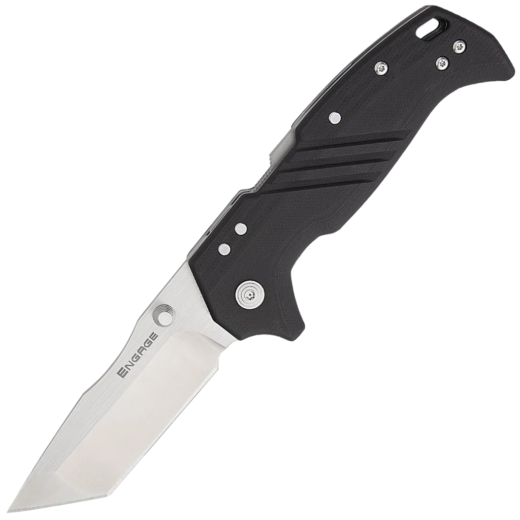 Cold Steel 3.5" ENGAGE S35VN / TANTO / 3.8MM THICK / STRAIGHT EDGE SATIN STEEL / BLACK GFN HANDLE