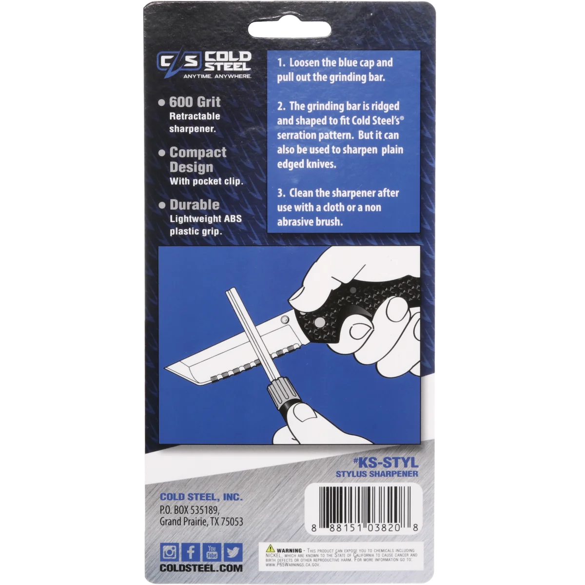 Cold Steel Stylus Knife Sharpener - Image 4