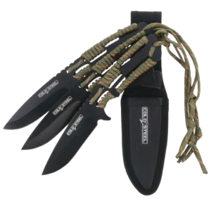 Cold Steel THROWING KNIVES / 4.4" DROP POINT BLADE / BLACK (3 PACK)