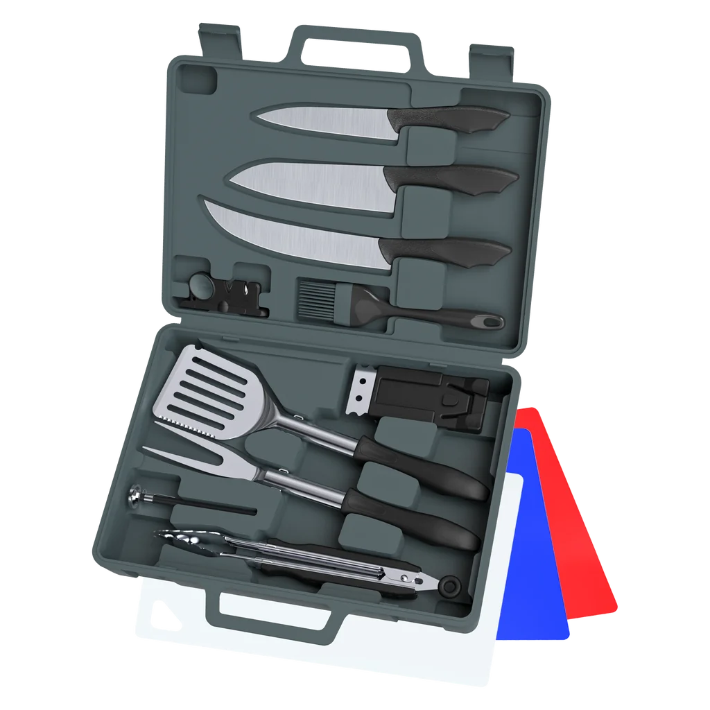 Outdoor Edge CUT-N-QUE (14 PC. BBQ Set) – Box