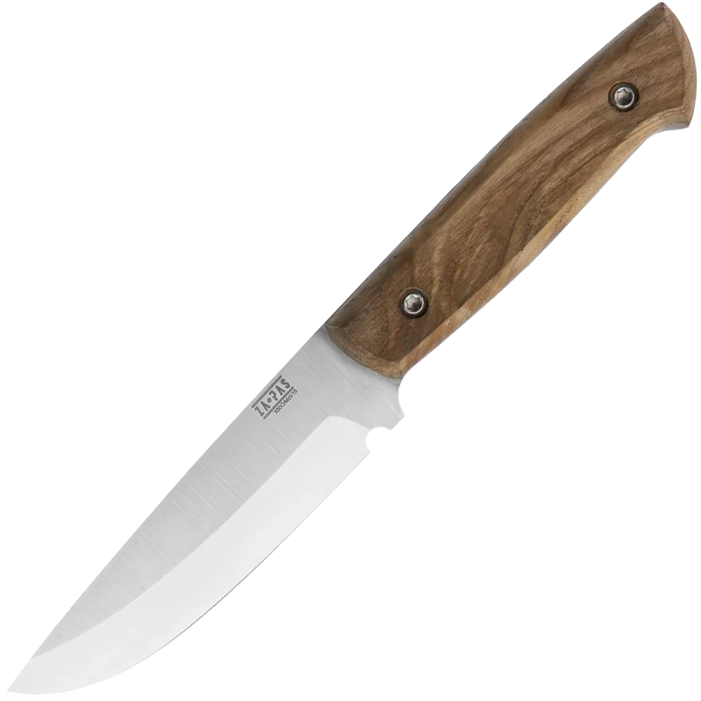 ZA-PAS Explorer, X50CrMoV15, Ash Wood Handle & Black Leather Sheath