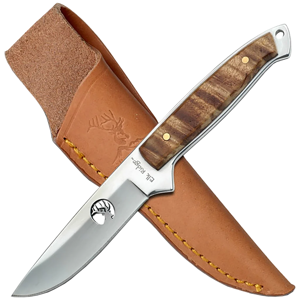 Elk Ridge Maple Burl Fixed Blade Knife