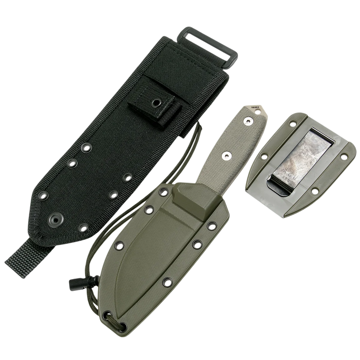 ESEE-3P-MB-DT, Plain Edge (Desert Tan) w/Molle Back - Image 2